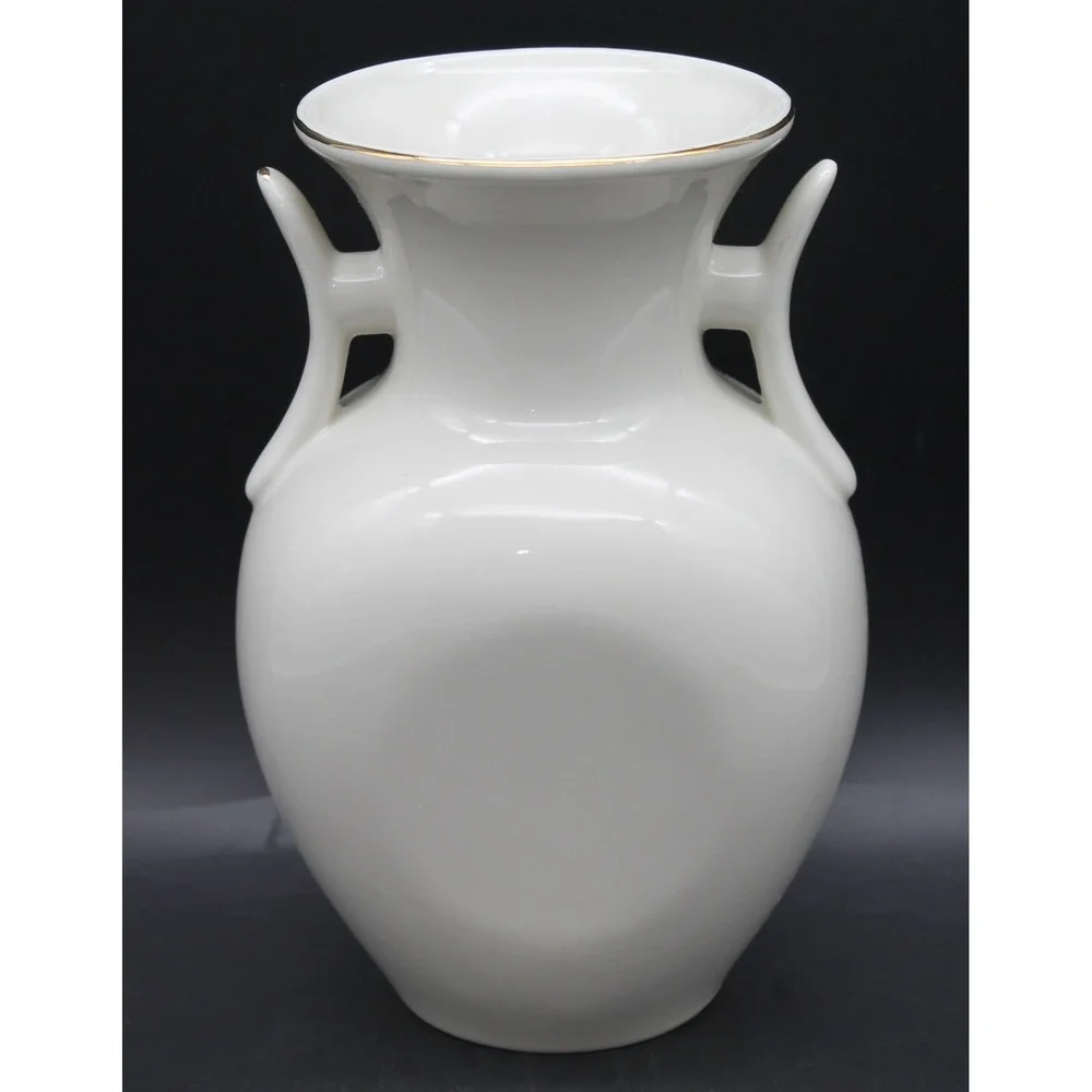 Vintage Japanese Chokin Porcelain Vase 24K Gold Floral Cart 8.5